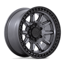 Black Rhino Calico - 20X9 0mm - Matte Gunmetal With Matte Black Lip off-road wheel with aggressive multi-spoke design