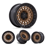 17x8.5" -10 OffSet Black Rhino Wheels for 4Runner (03-24), FJ (03-16), GX460 (10-23) - Fitment Guarantee in bronze with black beadlock-style rim
