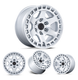 17x8.5" -10 OffSet Black Rhino Wheels for 4Runner (03-24), FJ (03-16), GX460 (10-23) with silver alloy beadlock-style design