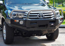Dobinsons Bull Bar Ss Loop Deluxe For Toyota Hilux Revo 2016 - 2018 black powder coat steel with integrated turn signals and light mounts