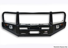Load image into Gallery viewer, Dobinsons Bull Bar Classic Black For Toyota Land Cruiser 76, 78, 79 Series 2007 - 2016 NARROW CHASSIS - BU59-3506
