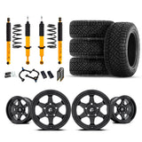 OME 2.5" Lift Kit + 17" Fuel Wheels & Tires Package for Tacoma (16-23) with old man emu suspension and off-road tires