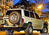 Dobinsons Rear Bumper With Swing Outs For Toyota Landcruiser 100 Series & Lexus Lx470(Bw80 - 4109) heavy-duty steel bumper with LED lights and tire carrier