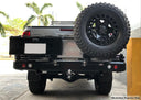 Dobinsons Rear Bumper With Swing Outs For Toyota Landcruiser 80 Series (Bw80 - 4134) heavy-duty steel with mounting for spare tire and latch hardware