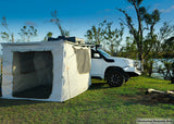 Dobinsons Roll Out Awning Tent Room - SUITS 2M X 3M MEDIUM AWNING - CE80-3972 shown attached to 4x4 off-road vehicle outdoors