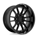 Fuel 1PC D760 Clash - 17X9 01mm - Gloss Black wheel with aggressive multi-spoke design for off-road vehicles