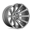 Fuel 1PC D714 Contra Platinum - 20X9 02mm wheel in brushed gun metal tinted clear finish with multi-spoke design