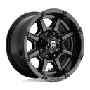 Fuel 1PC D575 Coupler - 17X9 -12mm - Gloss Black off-road wheel with aggressive multi-spoke design and bolted lip ring