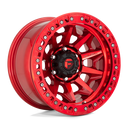 Fuel 1PC D113 Covert Beadlock - 17X9 -15mm - Candy Red wheel with multi-spoke beadlock design for off-road use