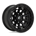 Fuel 1PC D114 Covert Beadlock - 17X9 -15mm - Matte Black off-road wheel with multi-spoke design and beadlock ring