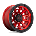 Fuel 1PC D695 Covert - 17X9 -12mm - Candy Red Black Bead Ring off-road wheel with beadlock-style rim design