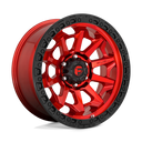 Fuel 1PC D695 Covert - 20X9 01mm - Candy Red Black Bead Ring off-road wheel with aggressive multi-spoke design