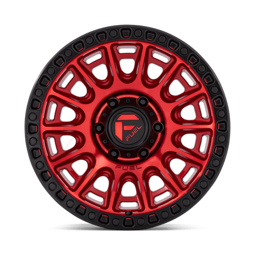 Fuel 1PC D834 Cycle - 17X9 1mm - Candy Red With Black Ring