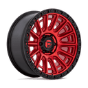 Fuel 1PC D834 Cycle - 20X9 1mm Candy Red With Black Ring 6-lug beadlock style off-road wheel.