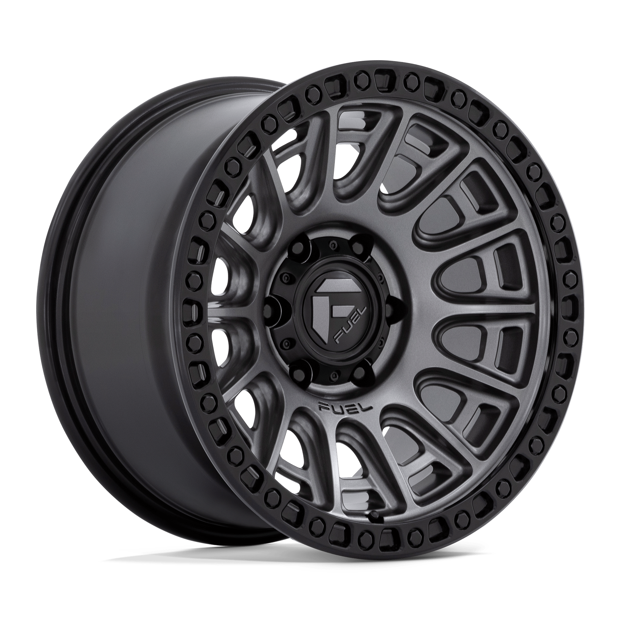 Fuel 1PC D835 Cycle - 17X9 -12mm - Matte Gunmetal With Black Ring