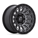 Fuel 1PC D835 Cycle - 17X9 -12mm - Matte Gunmetal With Black Ring wheel, multi-spoke design for rugged off-road use