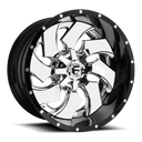 Fuel 2PC D240 Cleaver - 20X9 01mm wheel with chrome-plated finish and gloss black lip for off-road performance.