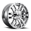 Fuel 1PC D631 Sledge - 20X9 01mm Chrome Plated wheel with aggressive multi-spoke design for off-road vehicles