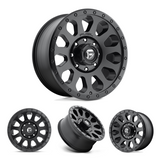 17x9" -12 MM OffSet Fuel Wheels for Tacoma 2nd & 3rd Gen - Fitment Guarantee, heavy-duty black alloy beadlock-style rim by Fuel