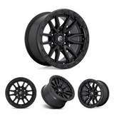 17x9" -12 MM OffSet Fuel Wheels for Tacoma 2nd & 3rd Gen - Fitment Guarantee, matte black heavy-duty off-road design