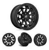 17x9" -12 MM OffSet Fuel Wheels for Tacoma 2nd & 3rd Gen - Fitment Guarantee, heavy-duty black beadlock-style alloy rim