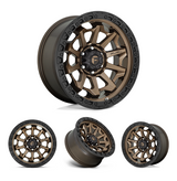 17x9" -12 MM OffSet Fuel Wheels for Tacoma 2nd & 3rd Gen - Fitment Guarantee, heavy-duty bronze alloy with black beadlock ring by Fuel