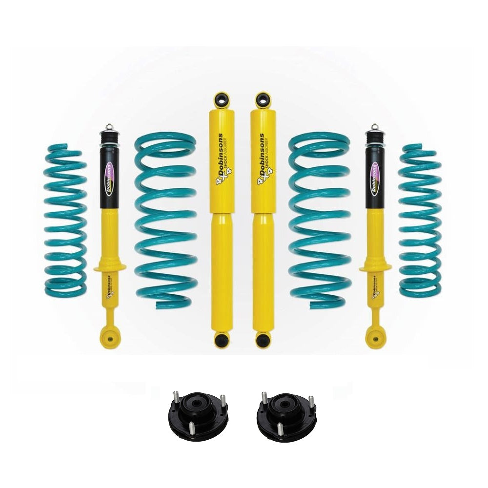 Dobinsons Twin Tube 2-2.5 inch Lift Kit for 4Runner (96-02) Yellow/Teal with heavy-duty assembled front suspension shocks