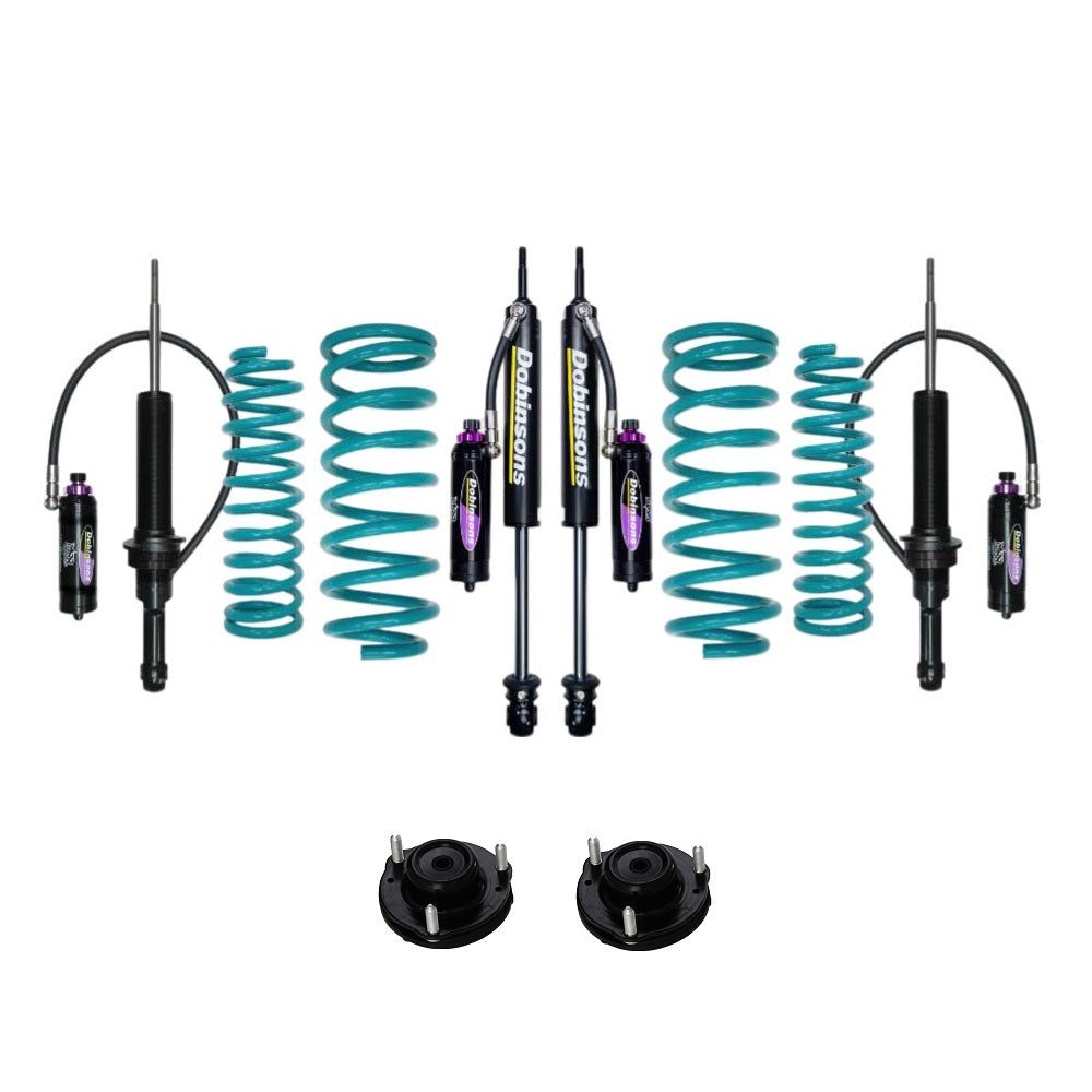 Dobinsons MRR 3-Way Adjustable 2-2.5 inch Lift Kit for 4Runner (96-02) - Black/Teal with Assembled Front Shocks