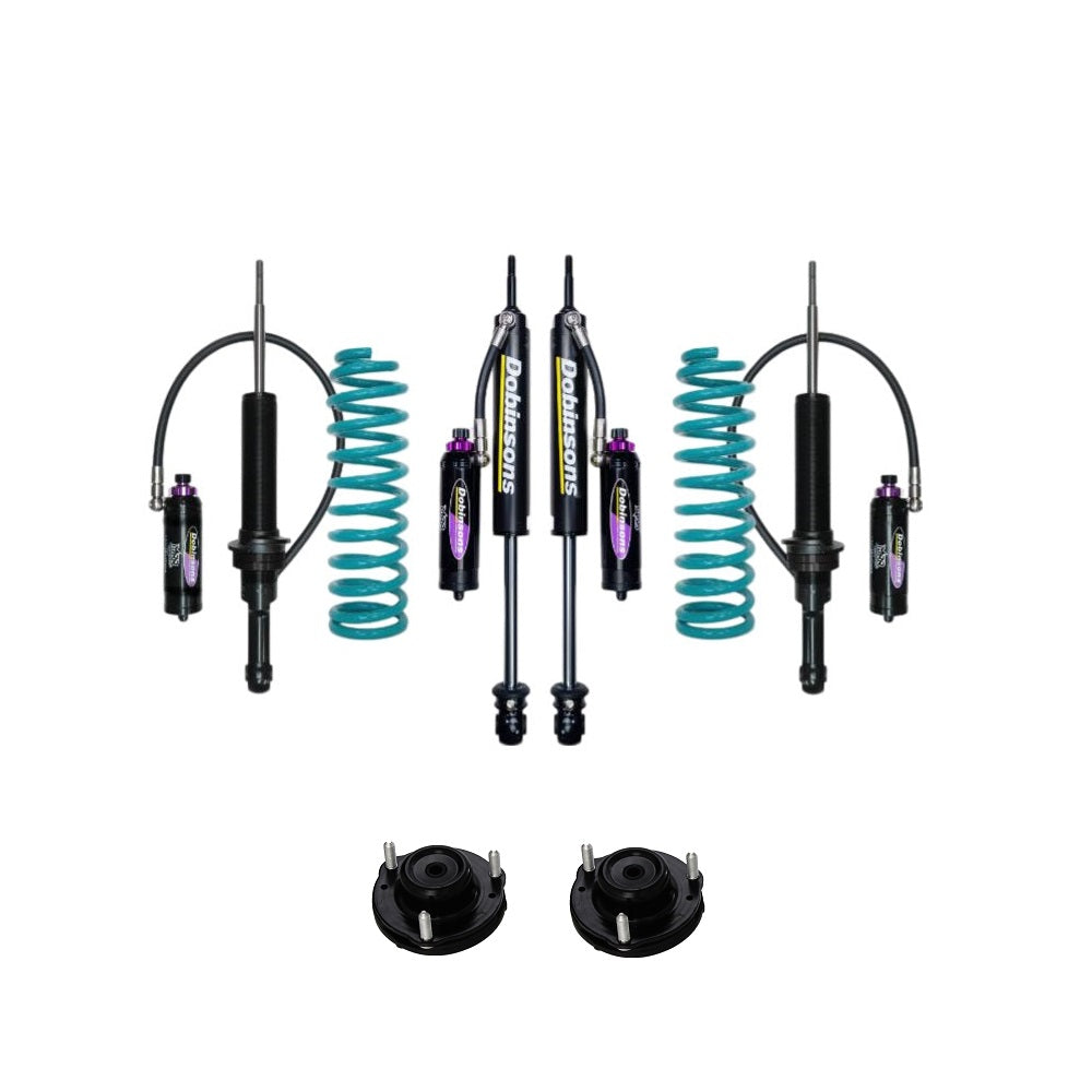 Dobinsons MRR 3-Way Adjustable 2-2.5 inch Lift Kit for 4Runner (96-02) - Black/Teal - Front Shocks Assembly