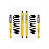 Dobinsons Twin Tube 2-2.5 inch Lift Kit for 4Runner (96-02) with heavy-duty yellow shocks and black coil springs suspension components