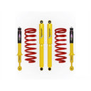 Dobinsons Twin Tube 2-2.5 inch Lift Kit for 4Runner (96-02) with heavy-duty yellow shocks and red coil springs suspension components