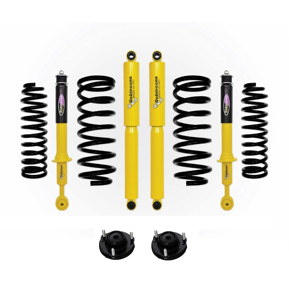 Dobinsons Twin Tube 2-2.5 inch Lift Kit for 4Runner (96-02) Yellow/Black with assembled heavy-duty front shocks and coil springs