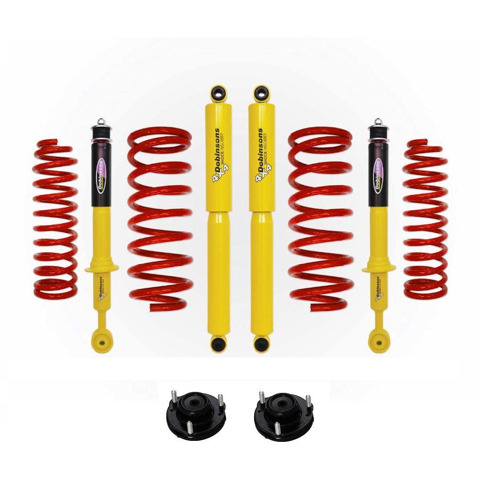 Dobinsons Twin Tube 2-2.5 inch Lift Kit for 4Runner (96-02) - Yellow/Red with assembled front shocks and coil springs suspension system