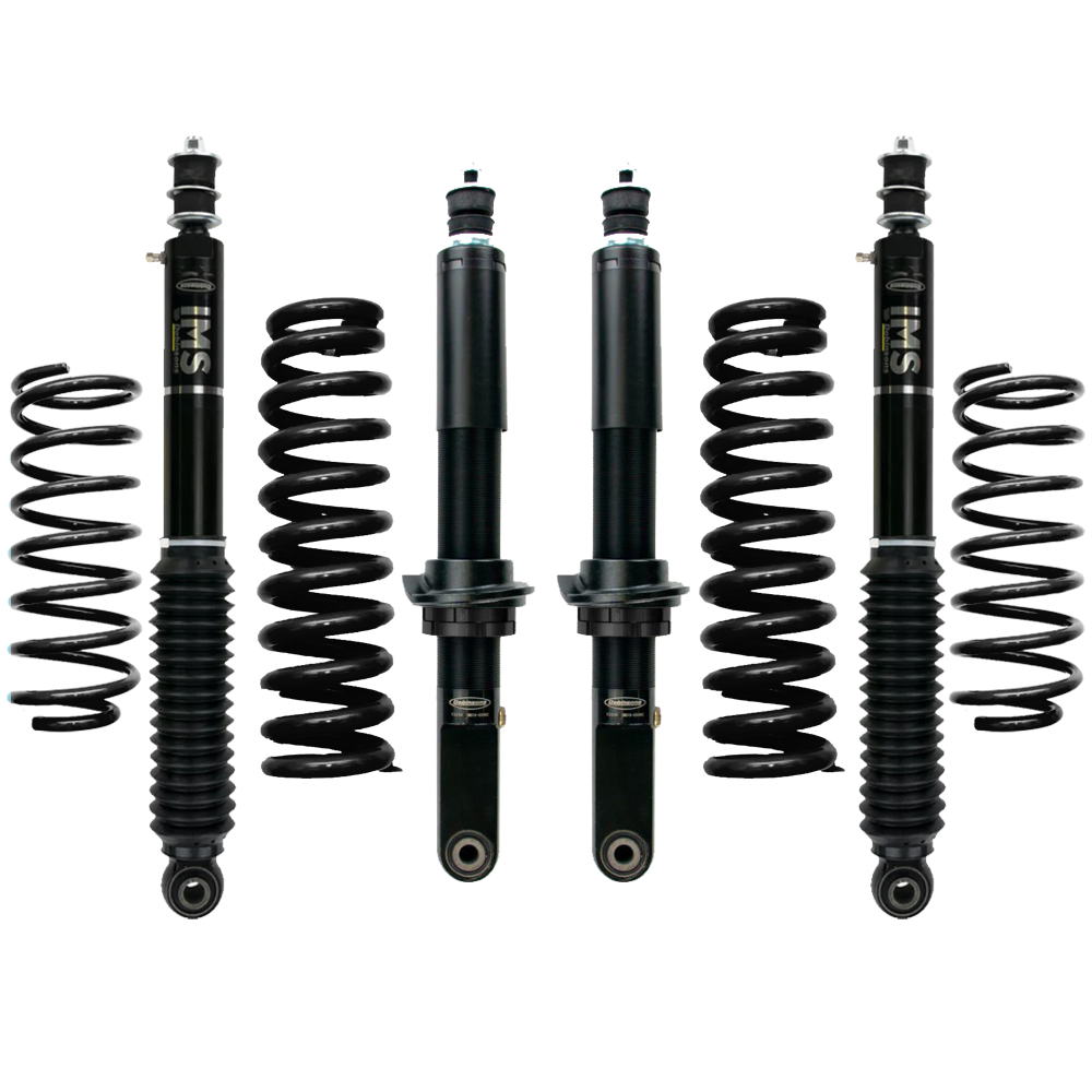 Dobinsons IMS 2-3 inch Lift Kit for FJ Cruiser (10-16) with heavy-duty black shocks and coil springs suspension system