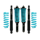 Dobinsons IMS 1.75-3.5 inch Lift Kit for FJ Cruiser (06-09) with black shocks and teal coil springs assembled front suspension components