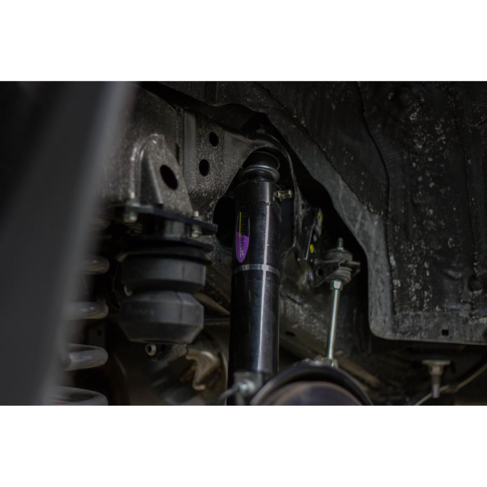 Dobinsons IMS 2-3.5 inch Lift Kit for 4Runner (10-24) with heavy-duty black shock absorber installed front suspension