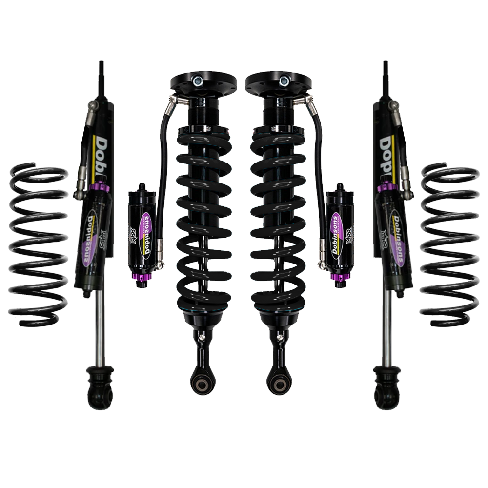 Dobinsons MRR 3-Way Adjustable 2 inch Lift Kit for Tundra (22-ON) - Black/Black with assembled front shocks and coil springs suspension
