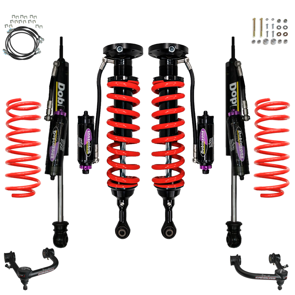 Dobinsons MRR 3-Way Adjustable 2-3.5 inch Lift Kit for 4Runner (10-24) Big Bundles - Black/Red Toyota 2010-2024