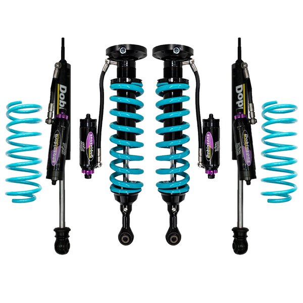 Dobinsons MRR 3-Way Adjustable 2-3.5 inch Lift Kit for 4Runner (10-24) - Black/Teal with Assembled Front Shocks