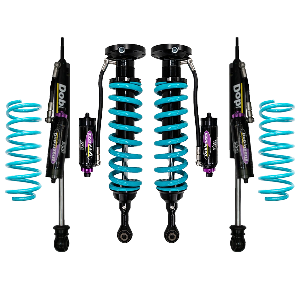Dobinsons MRR 3-Way Adjustable 2-3.5 inch Lift Kit for 4Runner (03-09 V6 Models) - Black/Teal with Assembled Front Shocks