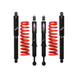 Dobinsons Twin Tube 2-3.5 inch Lift Kit for 4Runner (03-09 V8 Models) with heavy-duty black shocks and red coil springs suspension system
