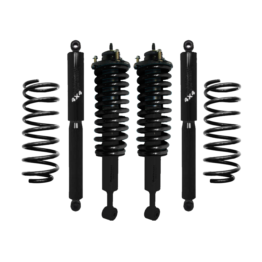 Dobinsons Twin Tube 2-3 inch Lift Kit for FJ Cruiser (10-16) - Black/Black with assembled high-performance front shocks and coil springs