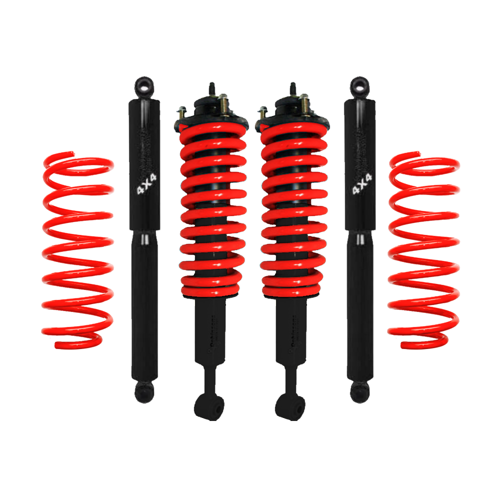 Dobinsons Twin Tube 2-3.5 inch Lift Kit for 4Runner (10-24) - Black/Red with Assembled Front Shocks