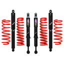 Dobinsons Twin Tube 1.75-3.5 inch Lift Kit for FJ Cruiser (06-09) with heavy-duty black/red shocks and red coil springs suspension components