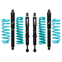 Dobinsons Twin Tube 1.75-3.5 inch Lift Kit for FJ Cruiser (06-09) with black shocks and teal coil springs suspension system