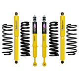 Dobinsons Twin Tube 1.75-3.5 inch Lift Kit for FJ Cruiser (06-09) with yellow shocks and heavy-duty coil springs suspension components