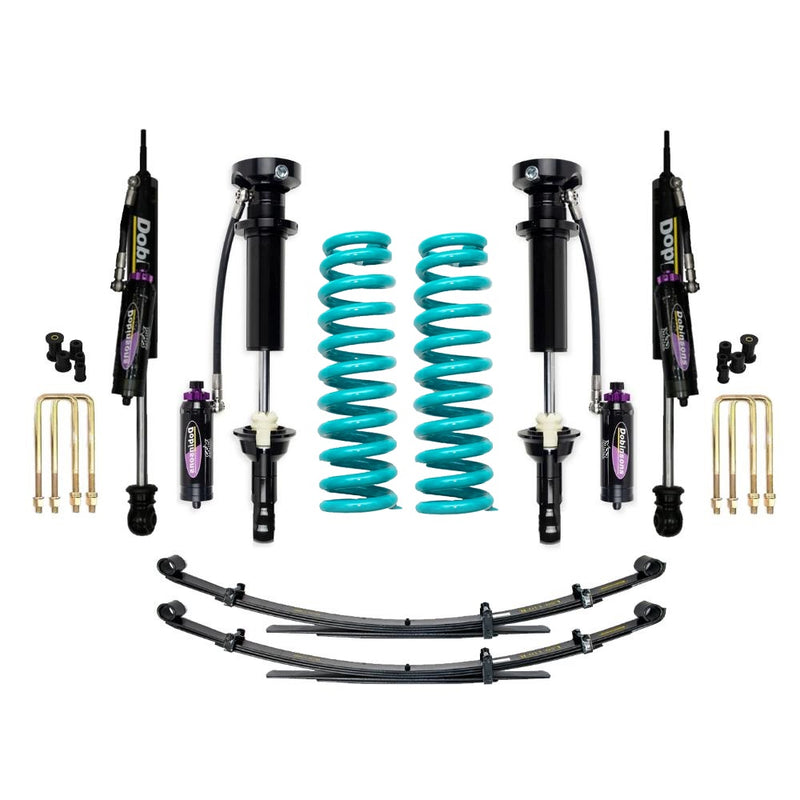 Dobinsons MRR 3-Way Adjustable 2.5-3 inch Lift Kit for F-150 4WD Crew Cab Short Bed 3.0L / 3.5L V6 (21-ON) - Black/Teal – 2.5 inches / Standard (Up to 150 lbs) / Standard Leaf Spring (0-200 lbs)