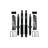 Dobinsons IMS 2 inch Lift Kit for Frontier D40 (05-21) with black heavy-duty shocks, coil springs, and mounting hardware