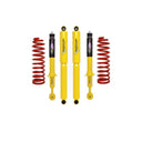 Dobinsons Twin Tube 2 inch Lift Kit for Frontier D40 (05-21) with heavy-duty yellow shocks and red coil springs