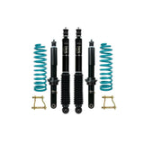 Dobinsons IMS 2-3 inch Lift Kit for Frontier D41 (22-ON) with heavy-duty coil springs, shocks, and hardware in black and teal